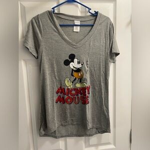 NWOT Disney L Top Mickey Mouse Gray Large Shirt Lg T-shirt